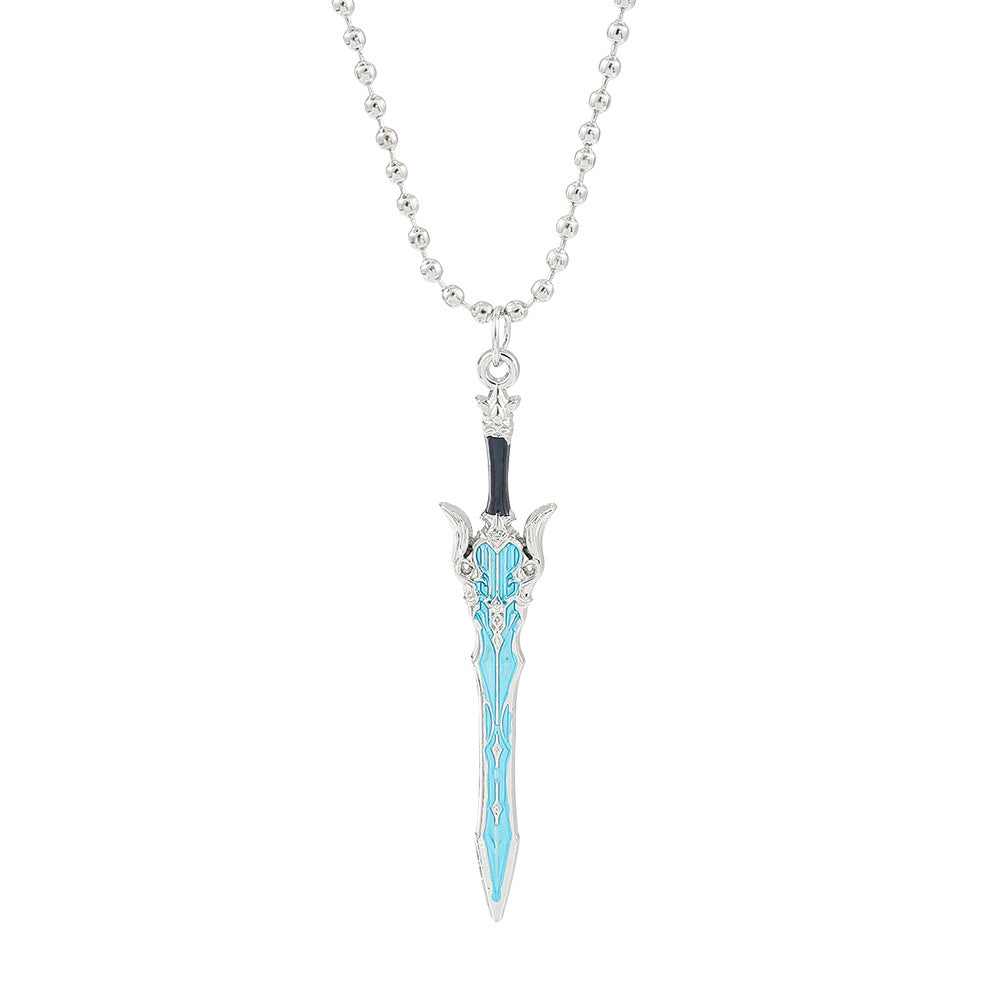 "Seven Sins Meliodas Sword Necklace: Fashionable Versatile Pendant Jewelry - Elevate your style with this trendy sword pendant"