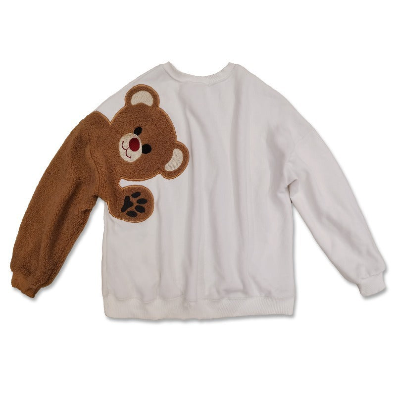 “Loose-Fit Lamb Velvet Bear Sweaters - Couples Cozy Matching Set”