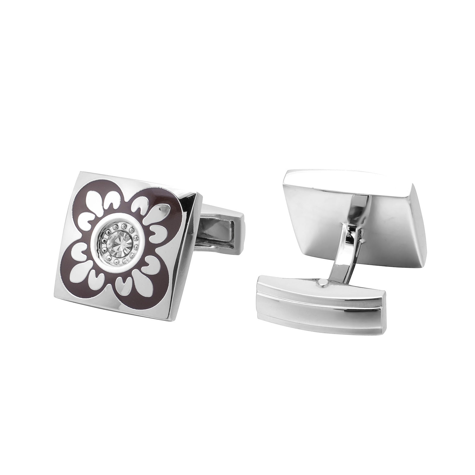 Roman Pattern Diamond Cufflinks - Square Sophistication Collection Roljord