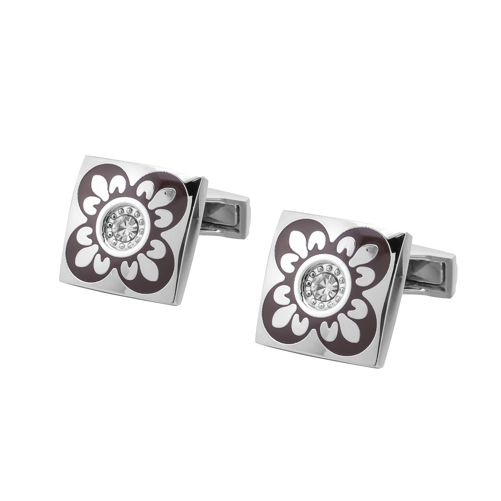 Roman Pattern Diamond Cufflinks - Square Sophistication Collection Roljord