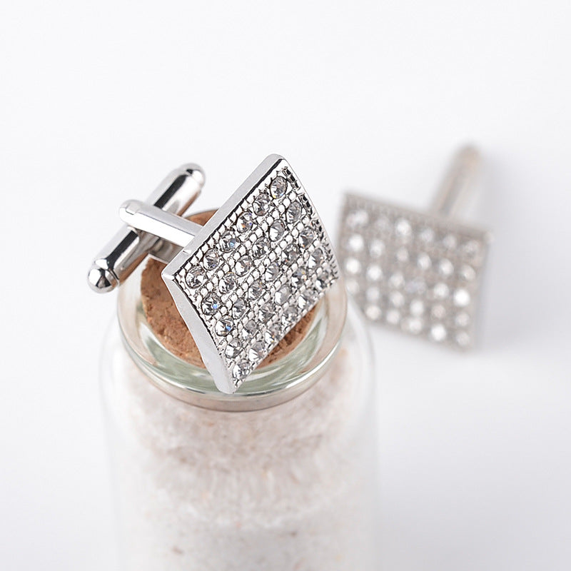 "Refined Square Diamond Cufflinks for Men - French Cufflinks |Roljord" Roljord