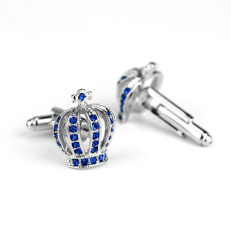 Royal French Crown Cufflinks - Classic Diamond Collection Roljord