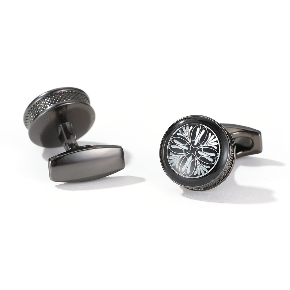 "Elegant Silver Cufflinks - Stylish Fashion Pattern Round Cufflinks" Roljord