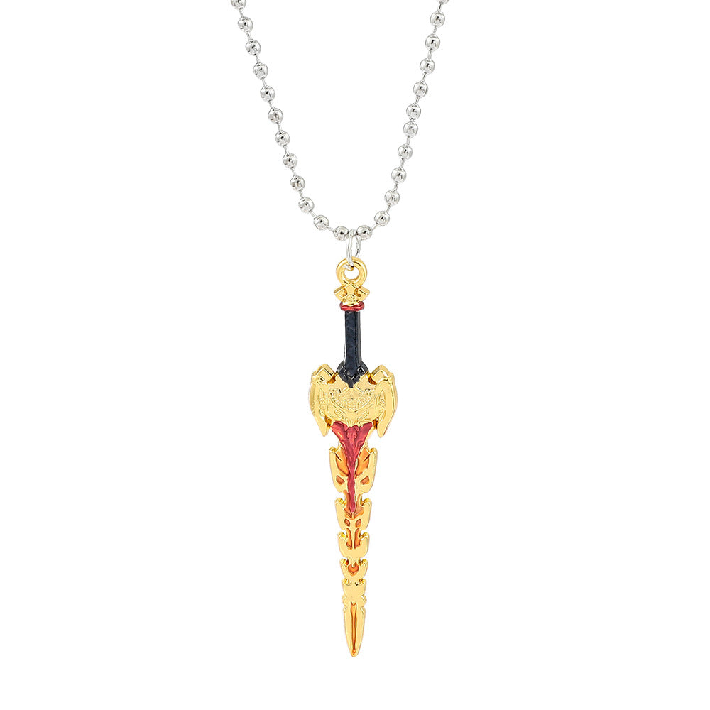 "Seven Sins Meliodas Sword Necklace: Fashionable Versatile Pendant Jewelry - Elevate your style with this trendy sword pendant"