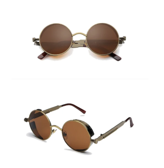"EnchantEye Sunglasses for Women and Men - Vintage Round Lens, Metal Frame" Roljord