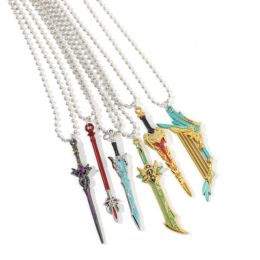 "Seven Sins Meliodas Sword Necklace: Fashionable Versatile Pendant Jewelry - Elevate your style with this trendy sword pendant"