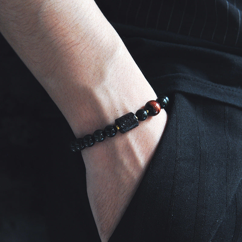 "Canadian Obsidian Bracelet for Men - Genuine Healing Stone Jewelry by Roljord" Roljord