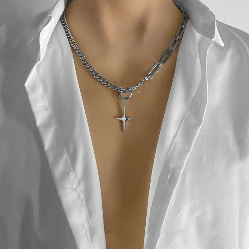 "Black Square Stud Necklace | Women's Titanium Steel Jewelry | USA & Canada" Roljord