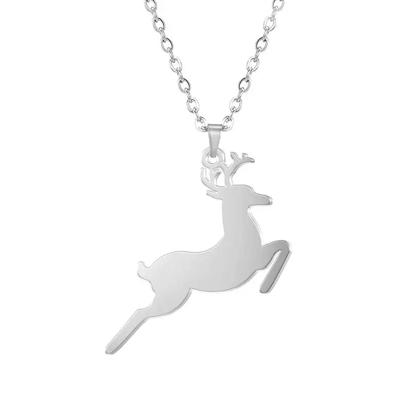 "Canadian Wilderness Deer Pendant Necklace - Rustic Stainless Steel Jewelry" Roljord