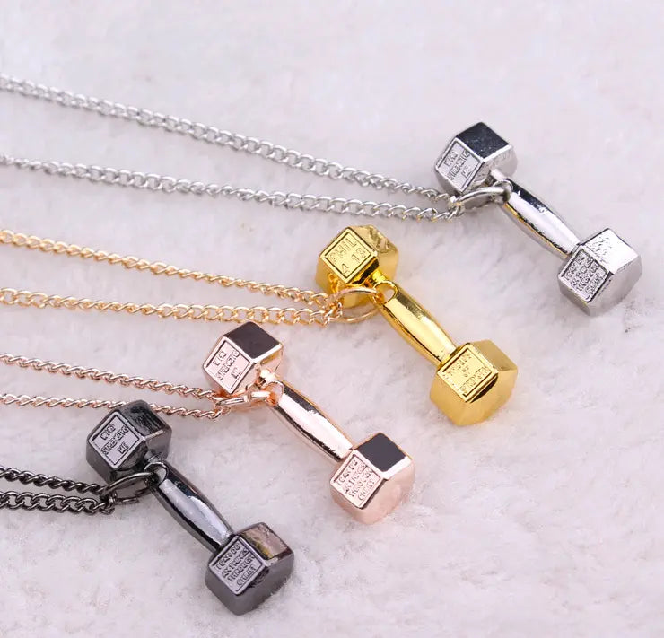"EuroFit Dumbbell Necklace: Stylish Titanium Barbell Pendant for Fitness Lovers in USA & Canada" Roljord