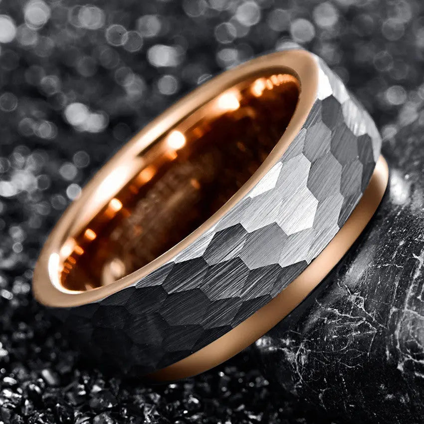 "Rose Gold Tungsten Steel Men's Fashion Ring" Roljord