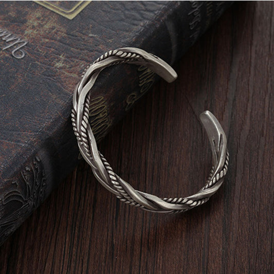 Twist Wave Woven Metal Bracelet for Men