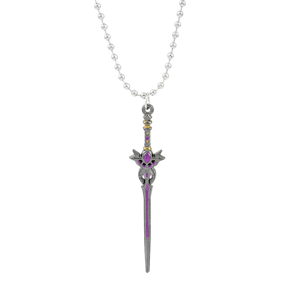 "Seven Sins Meliodas Sword Necklace: Fashionable Versatile Pendant Jewelry - Elevate your style with this trendy sword pendant"